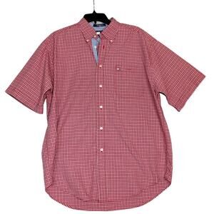 Tommy Hilfiger‎ Red Plaid SS Button Down Shirt Size Large